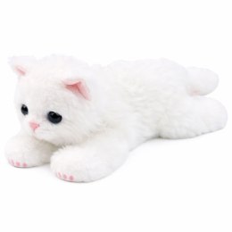 Pluszowa Maskotka Przytulanka Kotek Leżący Biały 38 cm LEAN Toys
