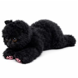 Pluszowa Maskotka Przytulanka Kotek Leżący Czarny 38 cm LEAN Toys