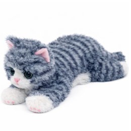 Pluszowa Maskotka Przytulanka Kotek Leżący Szary 38 cm LEAN Toys