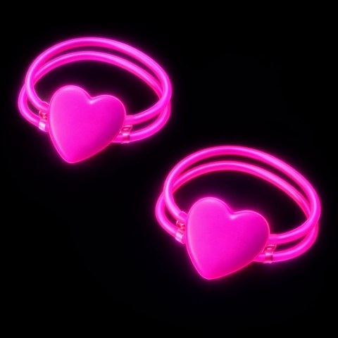 Podwójne Bransoletki Opaski z Sercem Fluorescencyjne Stick Neon Świecące LEAN TOYS