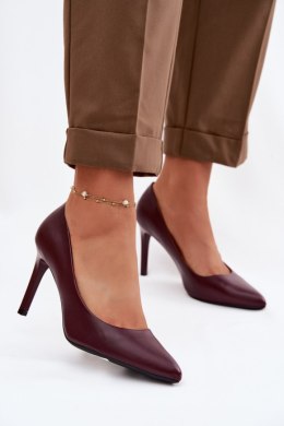 Szpilki Model Sergio Leone 1339 Bordo Skóra - Step in style Step in style