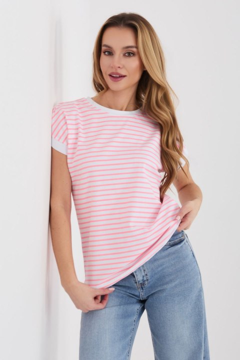Tshirt Damski Model RV-TS-A1125.85 White/Pink - Relevance Relevance