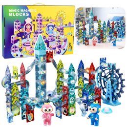 Zestaw Klocki Magnetyczne Tor Kulkowy Koło Młyńskie 118 el. LEAN Toys