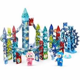 Zestaw Klocki Magnetyczne Tor Kulkowy Koło Młyńskie 118 el. LEAN Toys