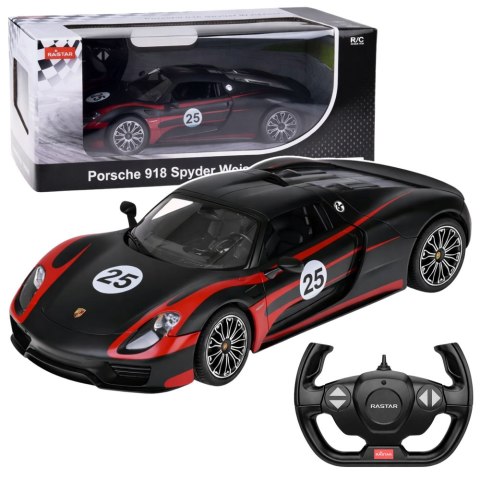 Auto Porsche 918 Spyder Performance Zdalnie Sterowane RC Czarne Rastar 1:14 Rastar