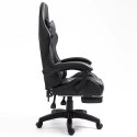 Fotel Gamingowy LEAN Obrotowy Biurowy Z Podnóżkiem Poduszki Czarny LEAN
