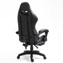 Fotel Gamingowy LEAN Obrotowy Biurowy Z Podnóżkiem Poduszki Czarny LEAN
