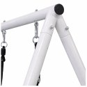 Huśtawka Ogrodowa Bocianie Gniazdo Siedzisko 2w1 Stelaż Biały 210x170 cm LEAN Sport