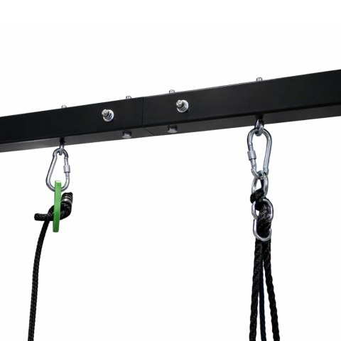 Huśtawka Ogrodowa Bocianie Gniazdo Siedzisko 2w1 Stelaż Czarny 260x173 cm LEAN Sport