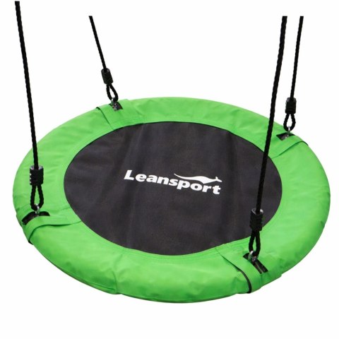 Huśtawka Ogrodowa Bocianie Gniazdo Siedzisko 2w1 Stelaż Czarny 260x173 cm LEAN Sport