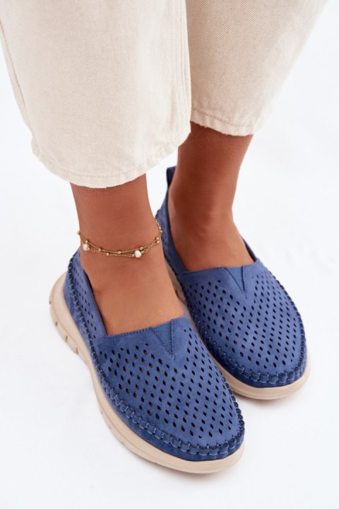 Mokasyny Model Sergio Leone MK099H Blue - Step in style Step in style