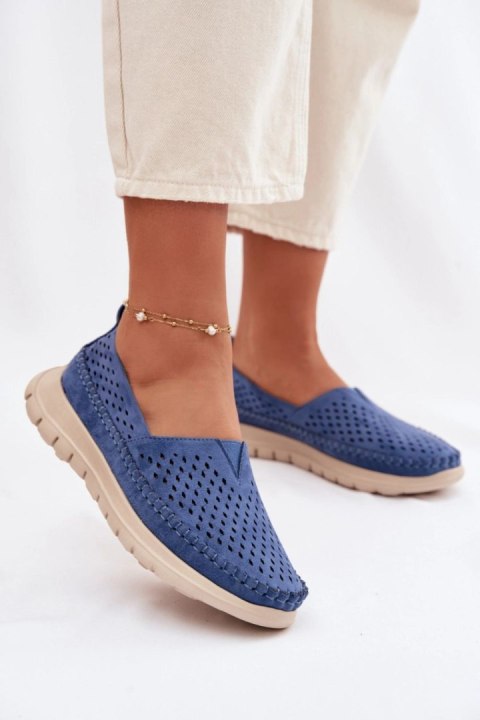 Mokasyny Model Sergio Leone MK099H Blue - Step in style Step in style
