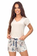 Piżama Damska Model Goya Short Beige - Donna Donna