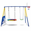 Plac Zabaw Ogrodowy Dla Dzieci Bocianie Gniazdo Huśtawka Kosz Do Gry 4w1 LEAN Toys
