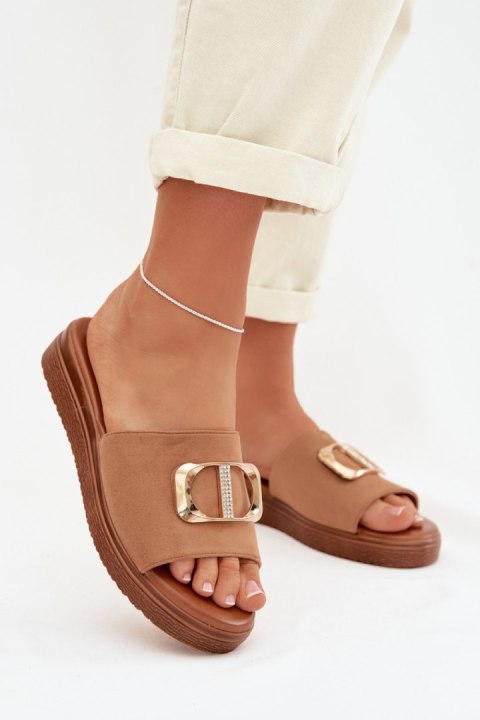 Sandał Klapki Model Elmera ML532 Camel - Step in style Step in style