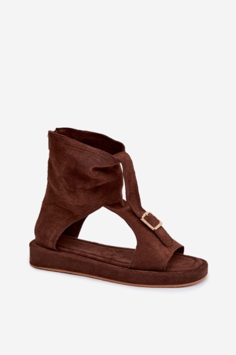 Sandały Model Coralya NN624 Czekolada - Step in style Step in style