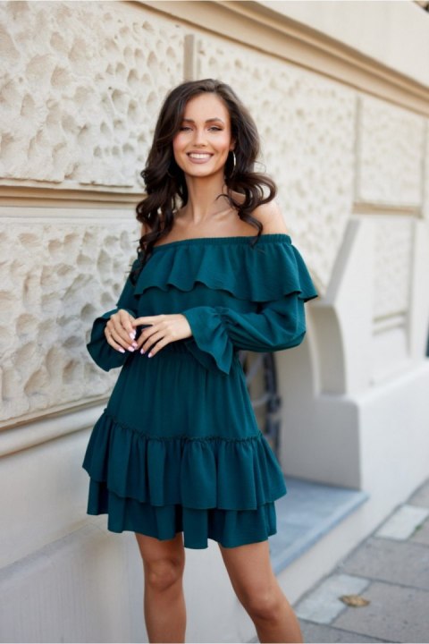 Sukienka Model Almeria BUT SUK0297 Bottle Green - Roco Fashion Roco Fashion