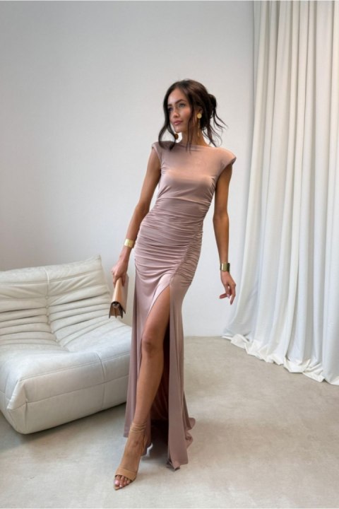 Sukienka Model Aurelia MOC SUK0556 Mocca - Roco Fashion Roco Fashion