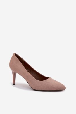 Szpilki Model Sergio Leone 1336 Light Brown Zamsz - Step in style Step in style