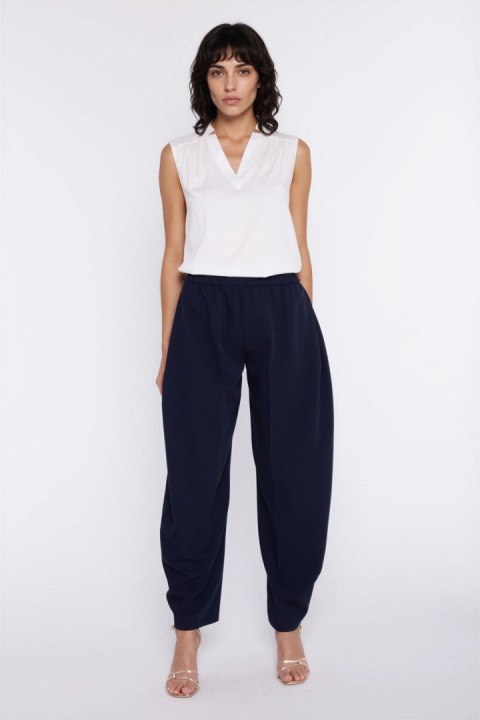 Bluzka z dekoltem w kształcie litery V B221 Ecru - Nife Nife