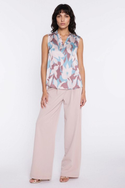 Bluzka z dekoltem w kształcie litery V B228 Flowers - Nife Nife