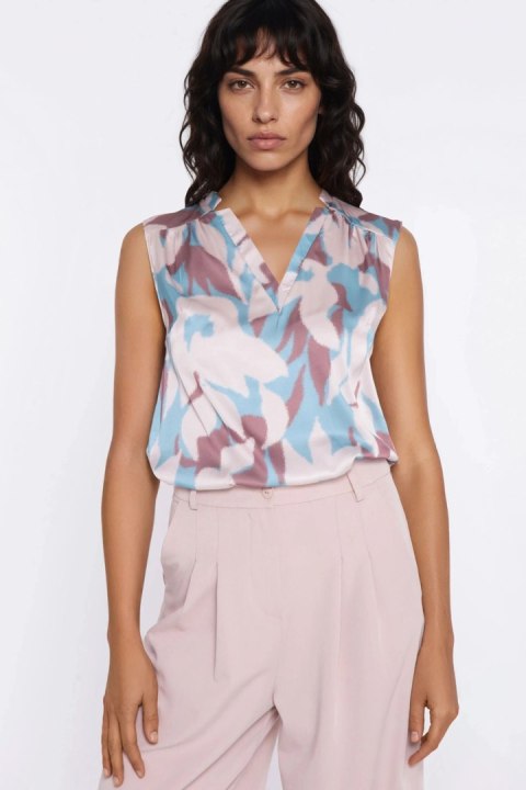 Bluzka z dekoltem w kształcie litery V B228 Flowers - Nife Nife