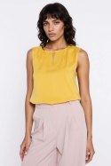 Bluzka z ozdobnym dekoltem B225 Yellow - Nife Nife