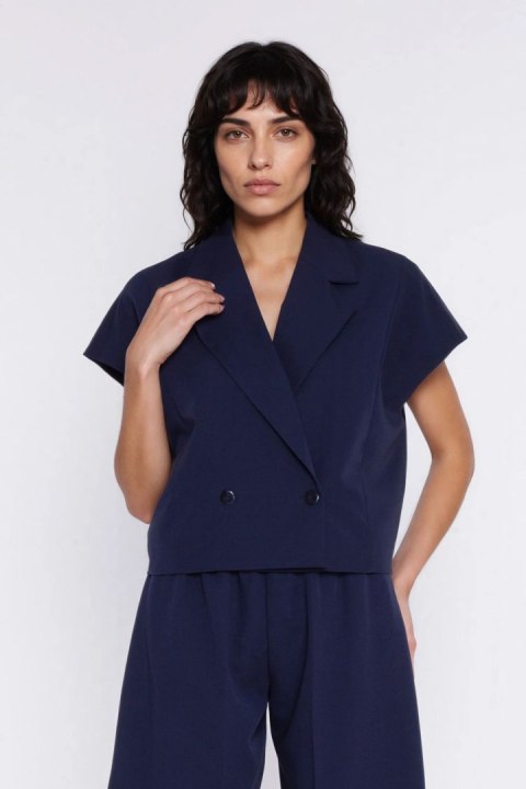 Dwurzędowy krótki żakiet Z96 Navy - Nife Nife