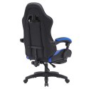 Fotel Gamingowy LEAN Obrotowy Biurowy Z Podnóżkiem Poduszki Czarno-Niebieski LEAN