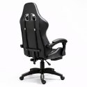 Fotel Gamingowy LEAN Obrotowy Biurowy Z Podnóżkiem Poduszki Czarno-Szary LEAN