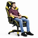 Fotel Gamingowy LEAN Obrotowy Biurowy Z Podnóżkiem Poduszki Czarno-Żółty LEAN
