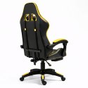 Fotel Gamingowy LEAN Obrotowy Biurowy Z Podnóżkiem Poduszki Czarno-Żółty LEAN