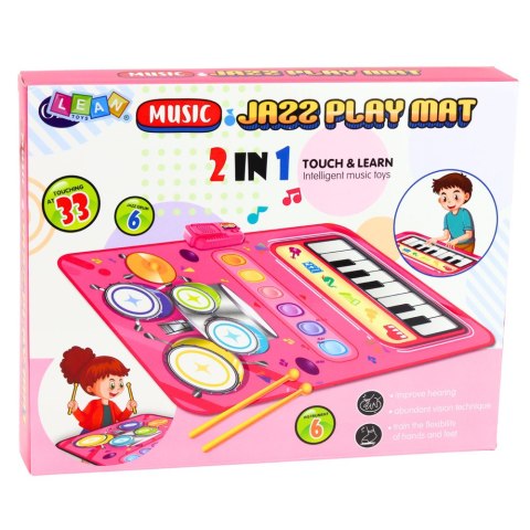 Interaktywna Mata Muzyczna Taneczna Edukacyjna Perkusja Pianinko 2w1 LEAN Toys