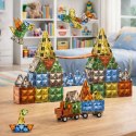 Klocki Magnetyczne Konstrukcyjne Kreatywne Figury Pojazd 3D 100 el. LEAN Toys