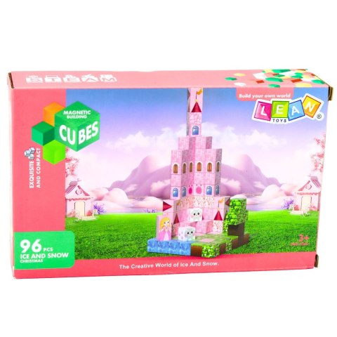 Klocki Magnetyczne Konstrukcyjne Piksele Sześciany Zamek Księżniczki 96 el. LEAN Toys