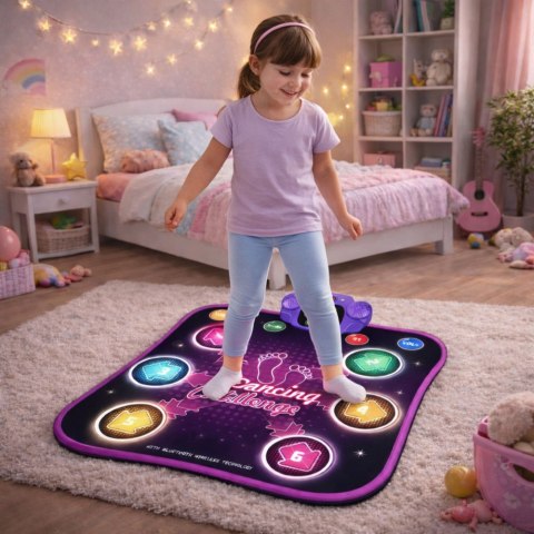 Mata Taneczna Interaktywna Muzyczne Wyzwanie LED Bluetooth 5 Trybów Gry LEAN Toys