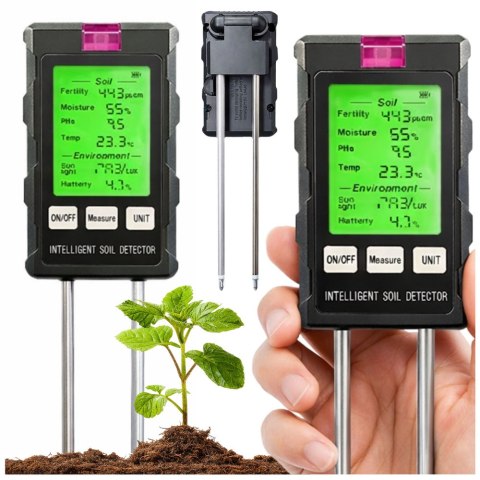 Miernik Wilgotności Roślin Higrometr Gleby 6W1 Temperatura Światło PH LEAN