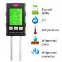 Miernik Wilgotności Roślin Higrometr Gleby 6W1 Temperatura Światło PH LEAN