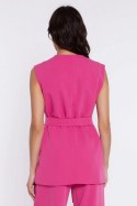 Przedłużana kamizelka wiązana w pasie Z97 Pink - Nife Nife