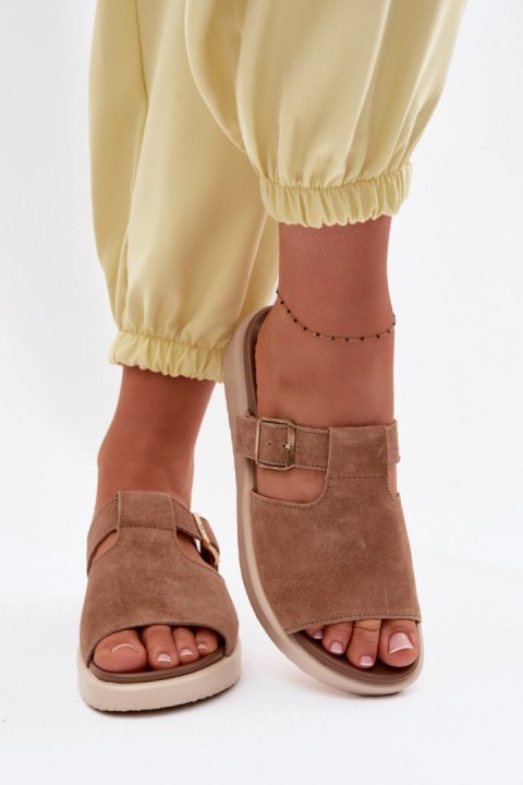 Sandał Klapki Model Zemela 26SD18-51 Camel - Step in style Step in style