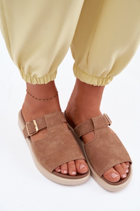 Sandał Klapki Model Zemela 26SD18-51 Camel - Step in style Step in style