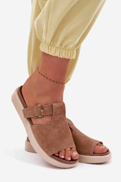 Sandał Klapki Model Zemela 26SD18-51 Camel - Step in style Step in style