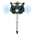 Solarny Odstraszacz Zwierząt Sowa Czujnik Ruchu Ultradźwięki Diody LED LEAN