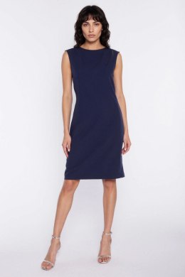 Sukienka z pęknięciem na ramieniu S293 Navy - Nife Nife