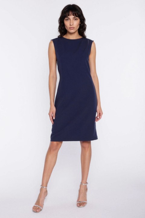 Sukienka z pęknięciem na ramieniu S293 Navy - Nife Nife