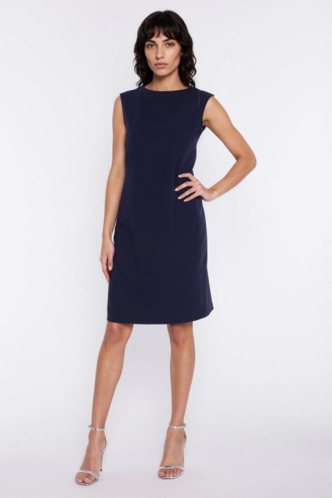 Sukienka z pęknięciem na ramieniu S293 Navy - Nife Nife