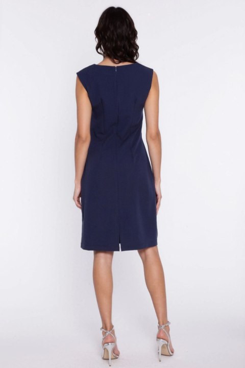 Sukienka z pęknięciem na ramieniu S293 Navy - Nife Nife