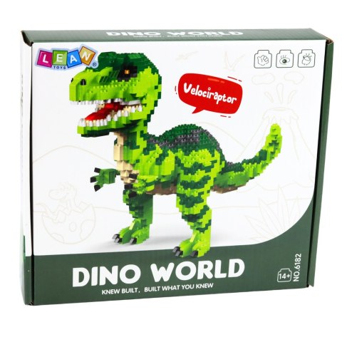 Zestaw Klocki Konstrukcyjne Dinozaur Velociraptor Figurka 3D 1457 el. LEAN Toys