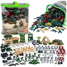 Baza Wojskowa Figurki Żołnierzyki Pojazdy Duży Zestaw Militarny 300 el. LEAN Toys
