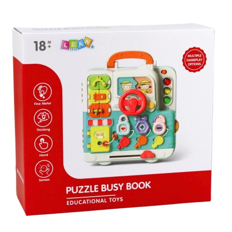 Interaktywna Książka Tablica Edukacyjna Manipulacyjna Światła Dźwięki 16el. LEAN Toys